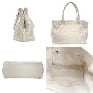 Bottega Veneta handbag leather white off intrecciato